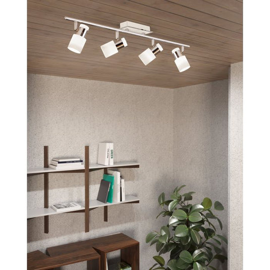 Foco LED de Teto com Corpo Metálico Branco e Cromado DAVIDA EGLO