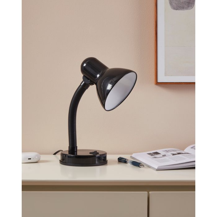 Chargez l'image dans la visionneuse de la galerie, Candeeiro de Mesa em Metal Preto com Pescoço Ajustável BASIC EGLO
