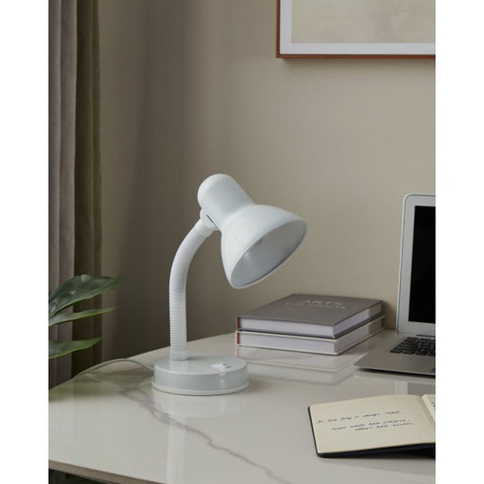 Candeeiro de Mesa em Metal Branco com Pescoço Ajustável BASIC EGLO