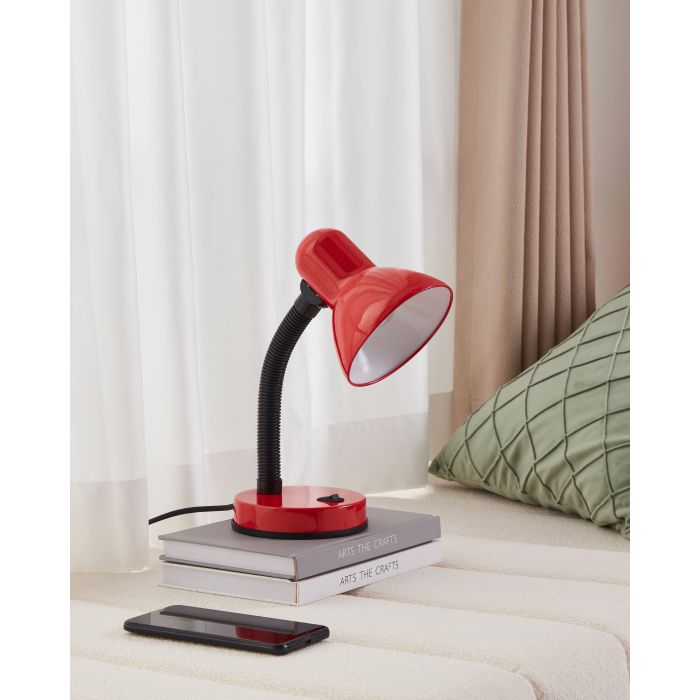 Chargez l'image dans la visionneuse de la galerie, Candeeiro de Mesa em Metal Vermelho com Pescoço Ajustável BASIC EGLO
