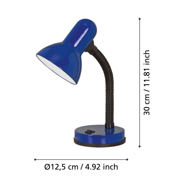 Chargez l'image dans la visionneuse de la galerie, Candeeiro de Mesa com Pescoço Ajustável e Metal Azul BASIC EGLO
