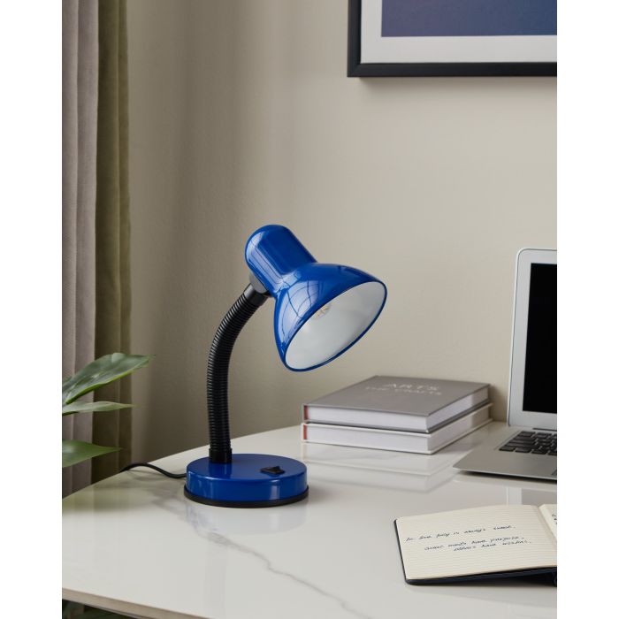 Chargez l'image dans la visionneuse de la galerie, Candeeiro de Mesa com Pescoço Ajustável e Metal Azul BASIC EGLO
