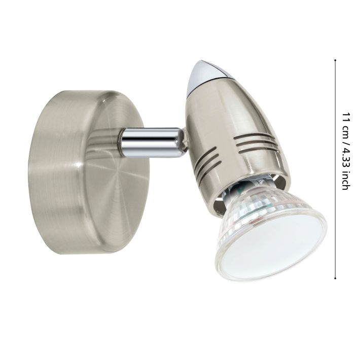 Cargue la imagen en el visor de la galería, Foco LED Ajustável em Metal Níquel Fosco e Cromado MAGNUM-LED EGLO
