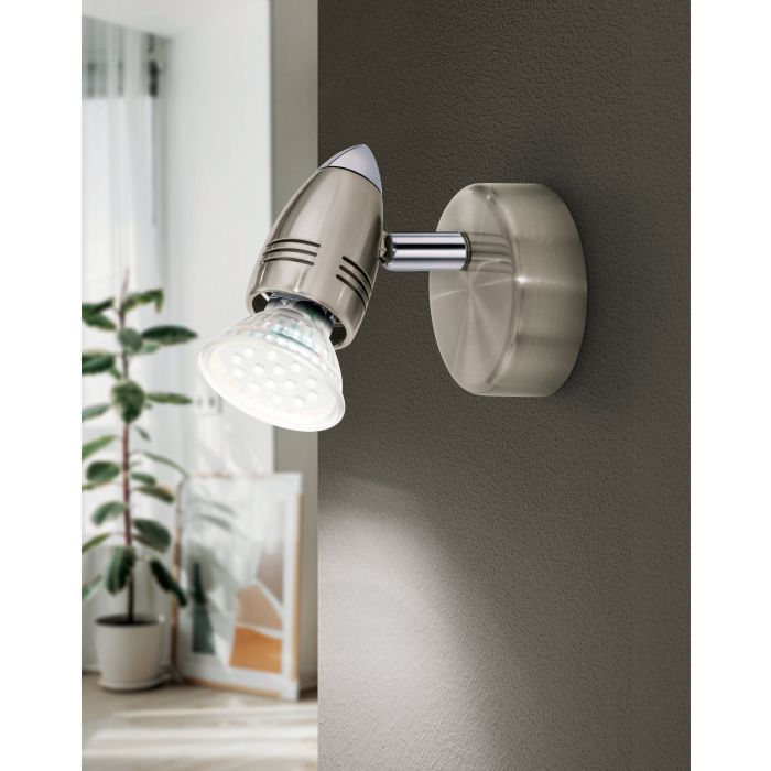Cargue la imagen en el visor de la galería, Foco LED Ajustável em Metal Níquel Fosco e Cromado MAGNUM-LED EGLO
