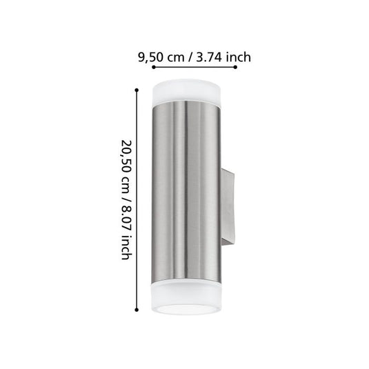 Aplique de Parede LED para Exterior em Aço Inoxidável RIGA-LED EGLO