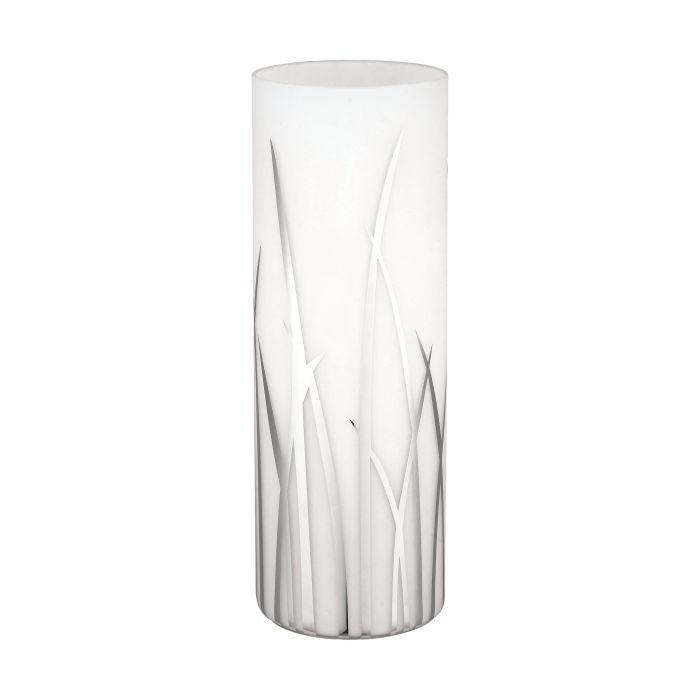 Chargez l'image dans la visionneuse de la galerie, Candeeiro de Mesa com Cilindro de Vidro Branco e Metal Cromado RIVATO EGLO
