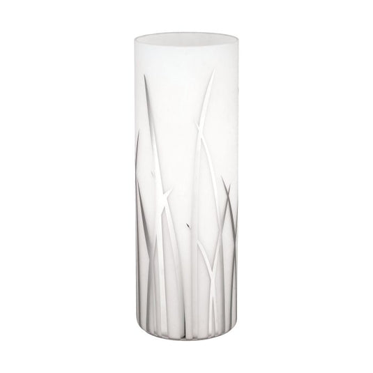 Candeeiro de Mesa com Cilindro de Vidro Branco e Metal Cromado RIVATO EGLO