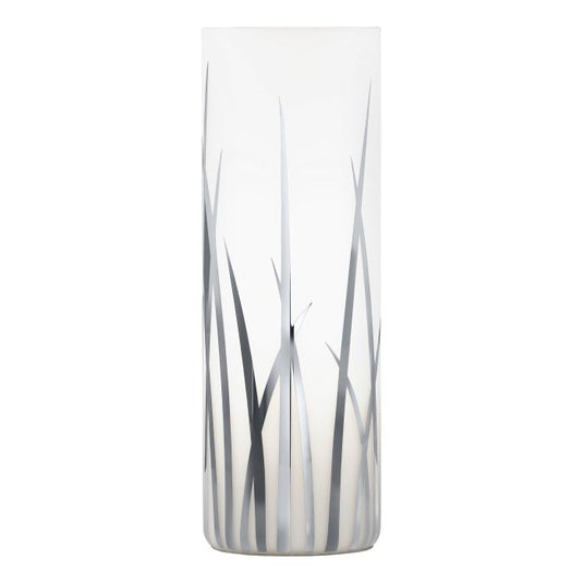 Candeeiro de Mesa com Cilindro de Vidro Branco e Metal Cromado RIVATO EGLO