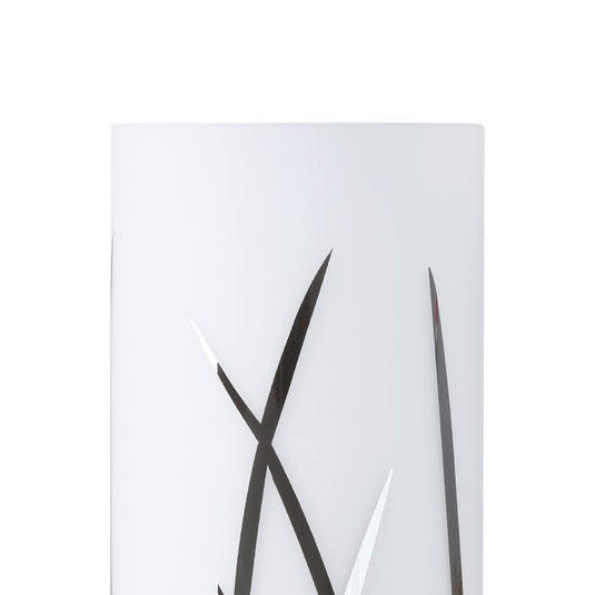 Candeeiro de Mesa com Cilindro de Vidro Branco e Metal Cromado RIVATO EGLO