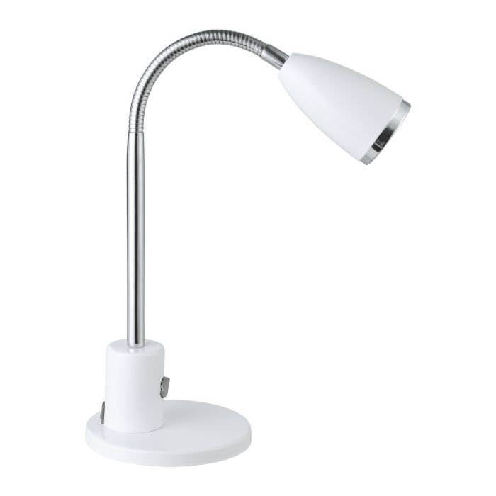 Load image into Gallery viewer, Candeeiro de Mesa LED com Pescoço Ajustável Branco e Cromo FOX EGLO
