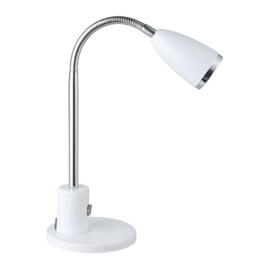 Candeeiro de Mesa LED com Pescoço Ajustável Branco e Cromo FOX EGLO