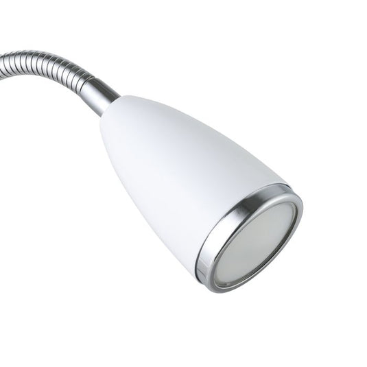 Candeeiro de Mesa LED com Pescoço Ajustável Branco e Cromo FOX EGLO
