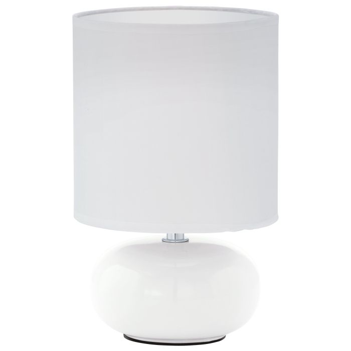 Chargez l'image dans la visionneuse de la galerie, Candeeiro de Mesa com Base em Cerâmica e Abajur em Tecido Branco TRONDIO EGLO
