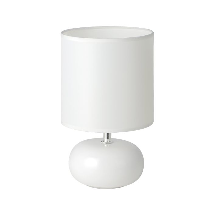 Chargez l'image dans la visionneuse de la galerie, Candeeiro de Mesa com Base em Cerâmica e Abajur em Tecido Branco TRONDIO EGLO
