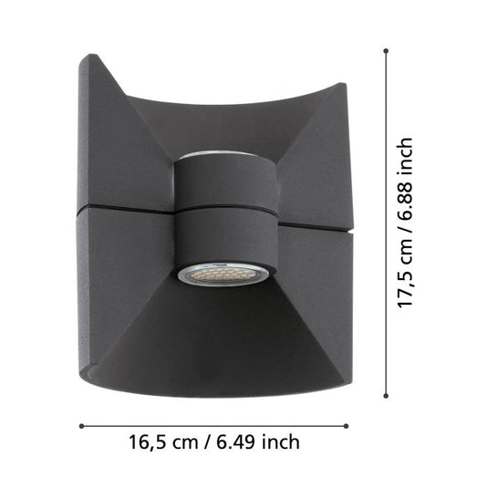 Aplique de Parede para Exterior LED Antracite REDONDO EGLO