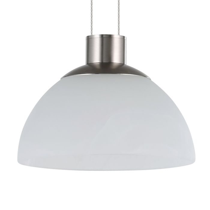 Load image into Gallery viewer, Candeeiro de teto suspenso MONTEFIO com 3 abajures em vidro branco e LEDs integrados
