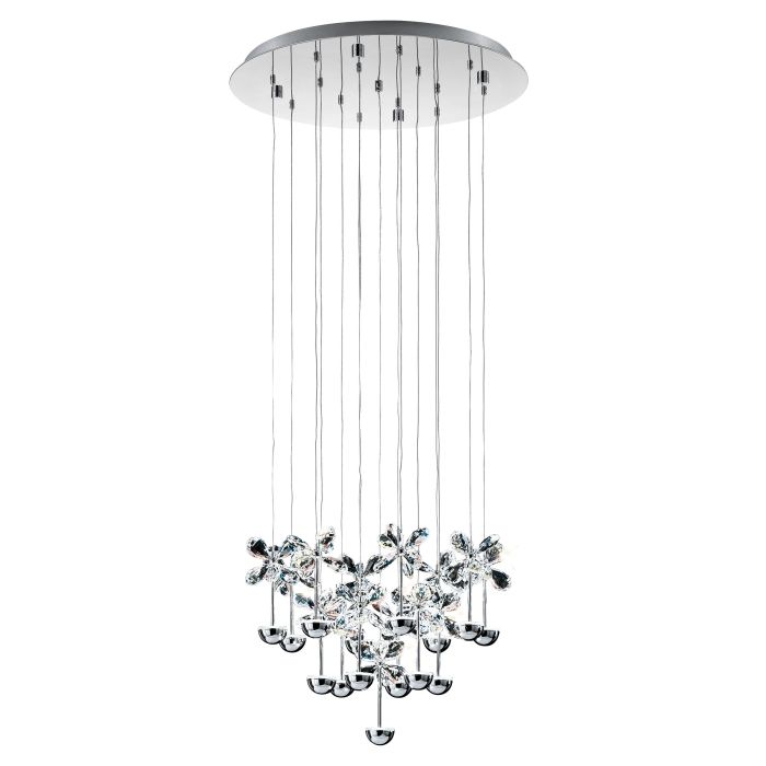 Load image into Gallery viewer, Candeeiro de Teto Suspenso PIANOPOLI com Cristais e LED, 110 cm
