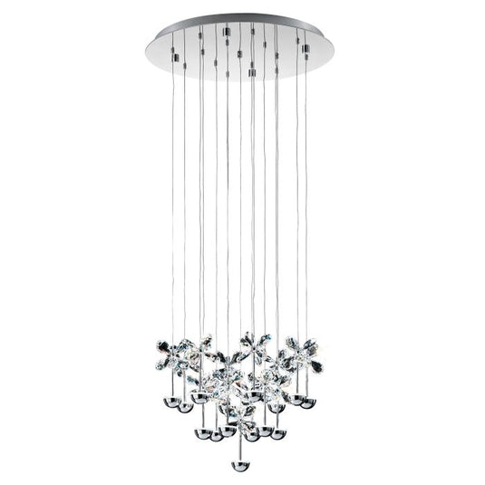 Candeeiro de Teto Suspenso PIANOPOLI com Cristais e LED, 110 cm