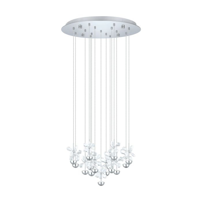 Load image into Gallery viewer, Candeeiro de Teto Suspenso PIANOPOLI com Cristais e LED, 110 cm
