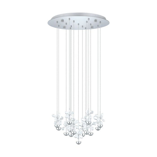 Candeeiro de Teto Suspenso PIANOPOLI com Cristais e LED, 110 cm