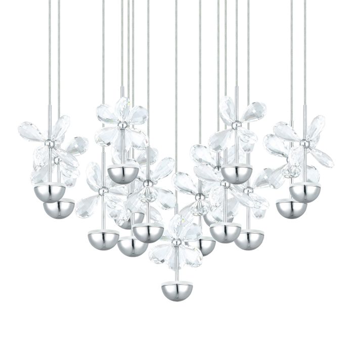 Load image into Gallery viewer, Candeeiro de Teto Suspenso PIANOPOLI com Cristais e LED, 110 cm
