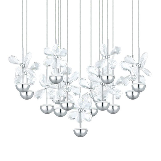 Candeeiro de Teto Suspenso PIANOPOLI com Cristais e LED, 110 cm