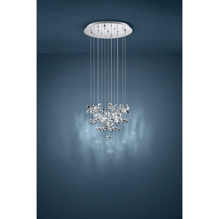 Load image into Gallery viewer, Candeeiro de Teto Suspenso PIANOPOLI com Cristais e LED, 110 cm
