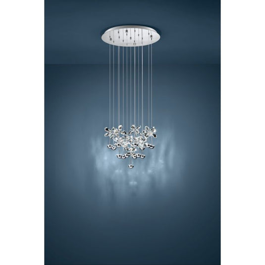 Candeeiro de Teto Suspenso PIANOPOLI com Cristais e LED, 110 cm