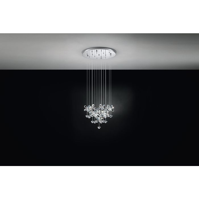 Load image into Gallery viewer, Candeeiro de Teto Suspenso PIANOPOLI com Cristais e LED, 110 cm
