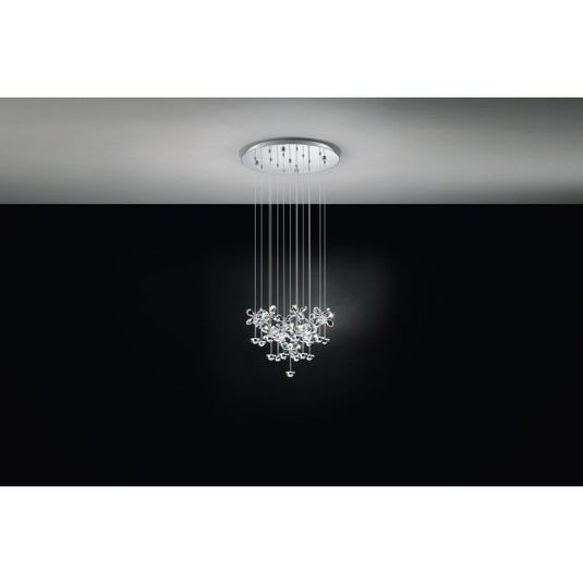 Candeeiro de Teto Suspenso PIANOPOLI com Cristais e LED, 110 cm