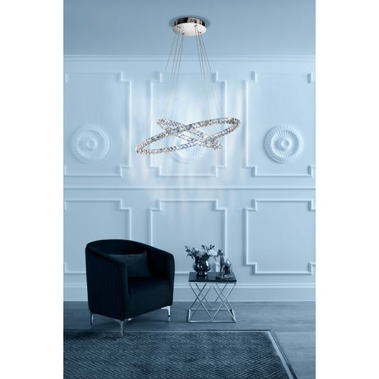 TONERIA Candeeiro de Teto LED com Cristais e Aço Inoxidável EGLO