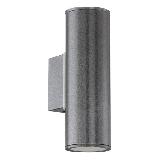 Aplique de Parede Exterior LED com Corpo Cilíndrico e Vidro Transparente RIGA EGLO