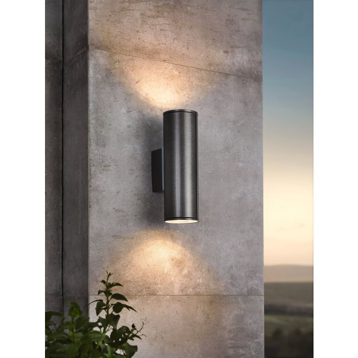 Load image into Gallery viewer, Aplique de Parede Exterior LED com Corpo Cilíndrico e Vidro Transparente RIGA EGLO
