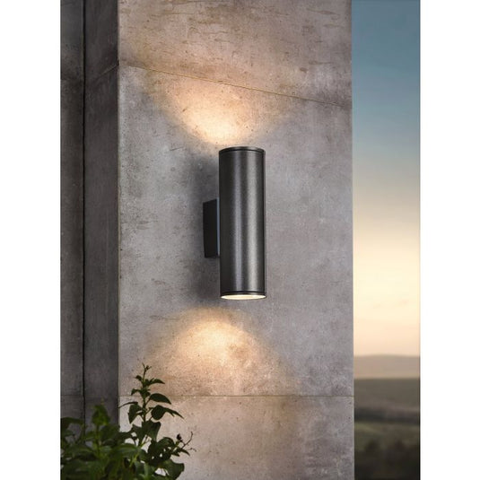 Aplique de Parede Exterior LED com Corpo Cilíndrico e Vidro Transparente RIGA EGLO