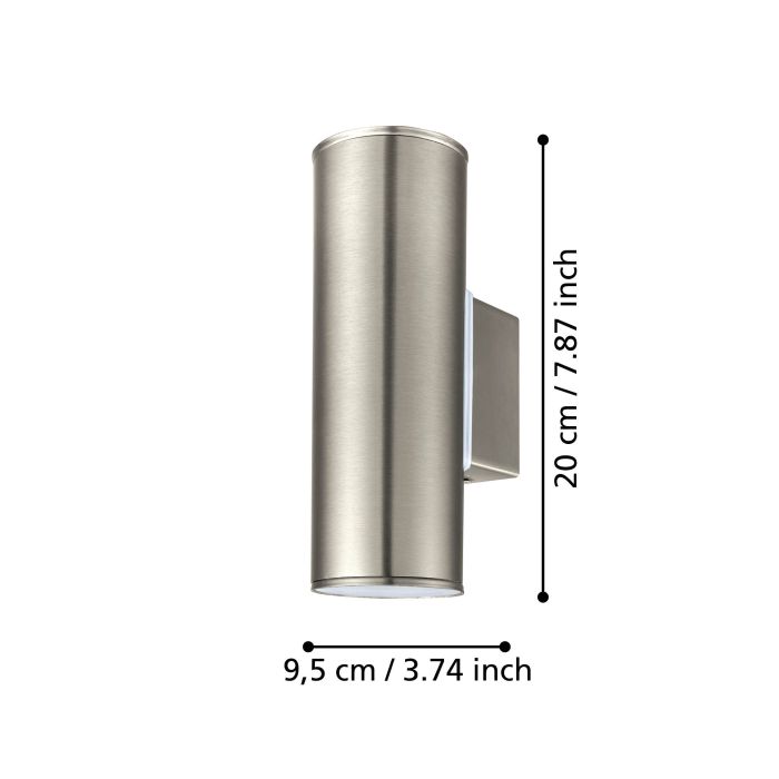 Load image into Gallery viewer, Aplique de Parede Exterior LED com Corpo Cilíndrico em Metal Cromado RIGA EGLO
