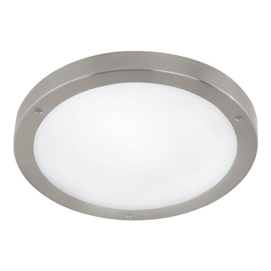 Plafon LED Exterior com Aço Inoxidável e Vidro Branco VENTO 1 EGLO