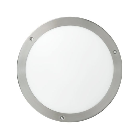 Plafon LED Exterior com Aço Inoxidável e Vidro Branco VENTO 1 EGLO