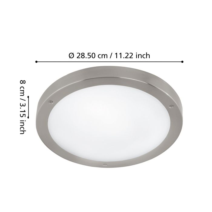 Load image into Gallery viewer, Plafon LED Exterior com Aço Inoxidável e Vidro Branco VENTO 1 EGLO

