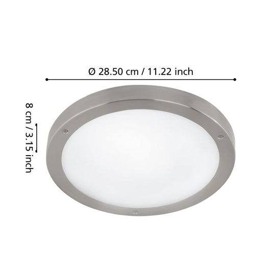 Plafon LED Exterior com Aço Inoxidável e Vidro Branco VENTO 1 EGLO