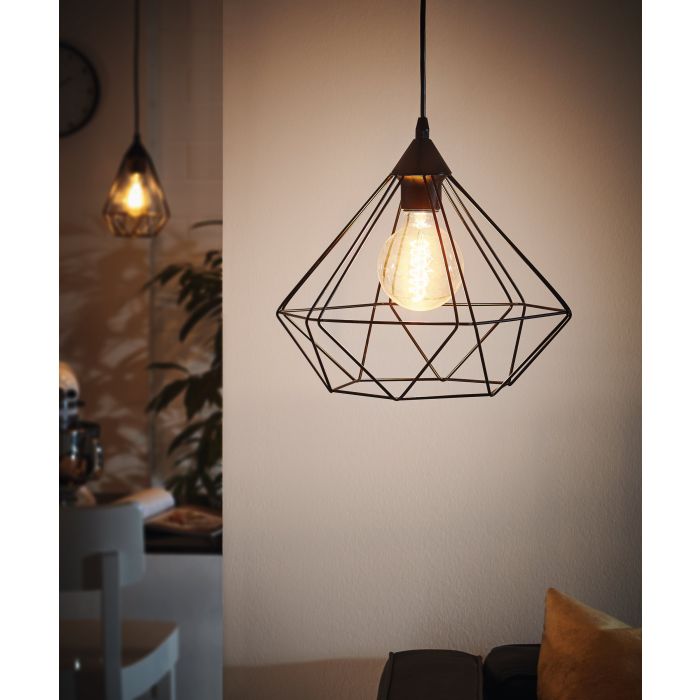 Load image into Gallery viewer, Candeeiro de Teto Suspenso TARBES com Abajur em Arame Preto
