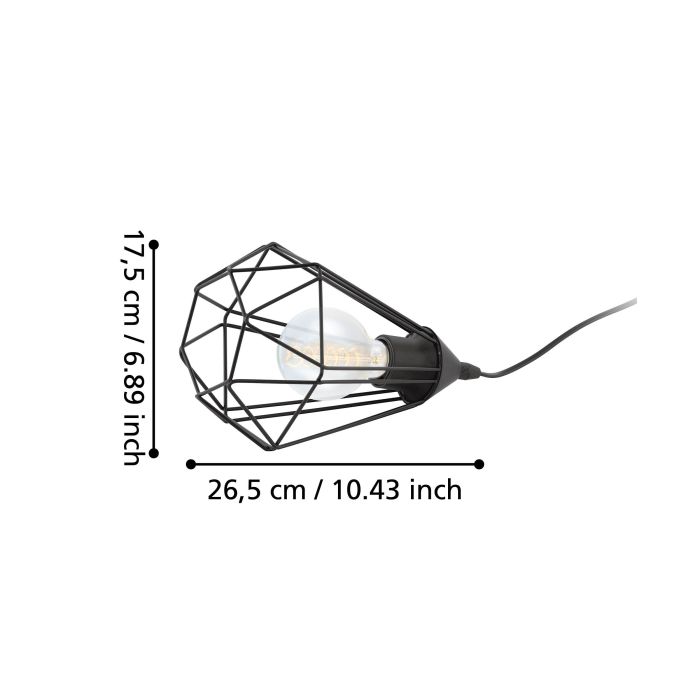 Load image into Gallery viewer, Candeeiro de Mesa com Abajur em Arame Preto TARBES EGLO
