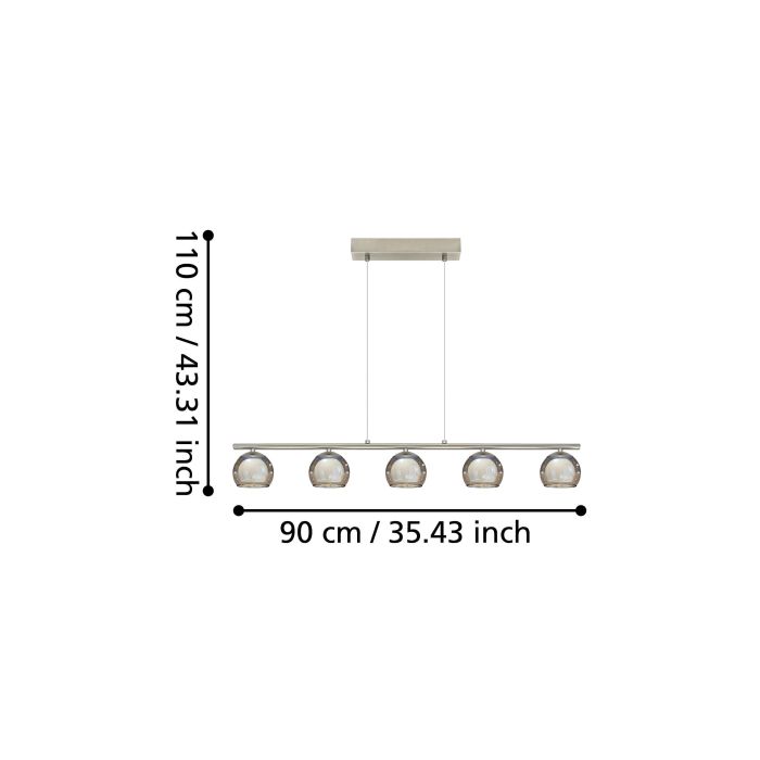 Load image into Gallery viewer, Candeeiro de Teto Suspenso ROMAGNESE LED com 5 Esferas de Vidro
