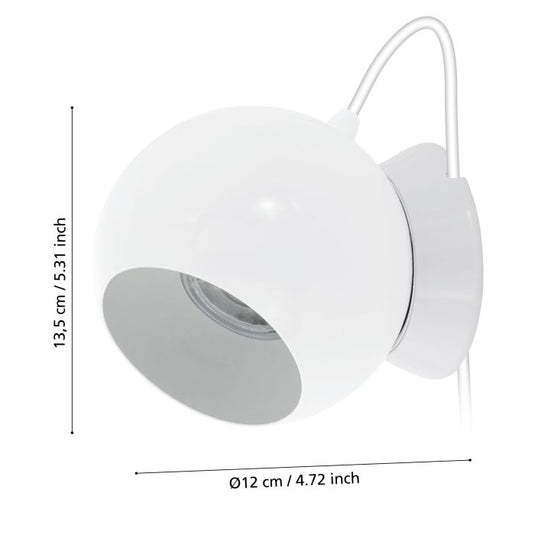 Candeeiro de Mesa com Cabeça Esférica e Base Magnética PETTO 1 EGLO