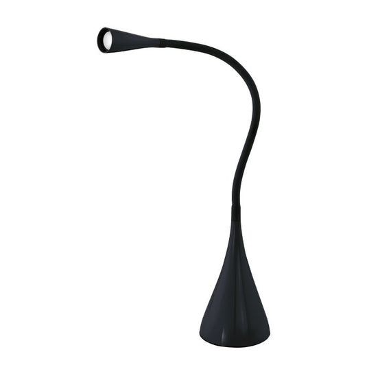 Candeeiro de Mesa LED com Pescoço Flexível Preto e Alumínio SNAPORA EGLO