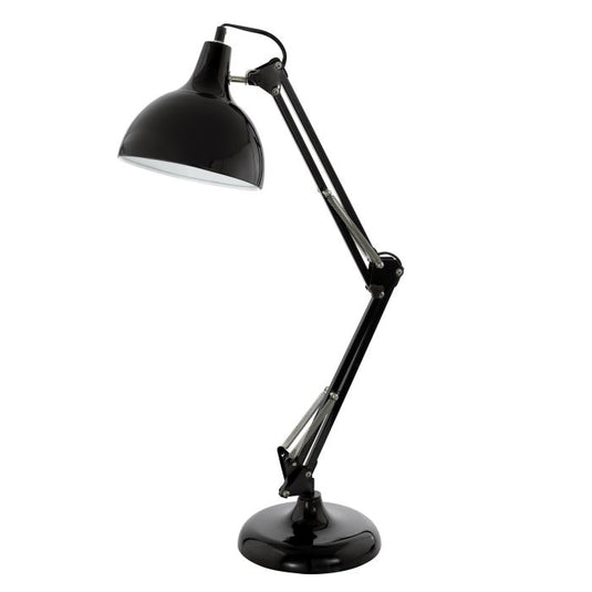 Candeeiro de mesa com abajur regulável em metal preto BORGILLIO EGLO