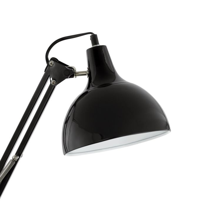Load image into Gallery viewer, Candeeiro de mesa com abajur regulável em metal preto BORGILLIO EGLO
