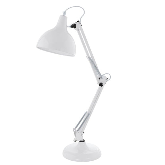Candeeiro de Mesa com Abajur Regulável Branco BORGILLIO EGLO