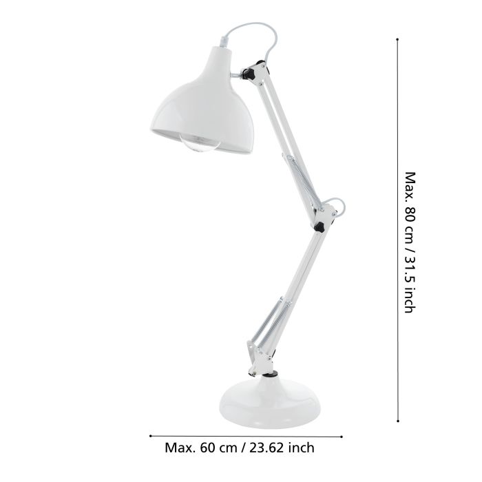 Load image into Gallery viewer, Candeeiro de Mesa com Abajur Regulável Branco BORGILLIO EGLO

