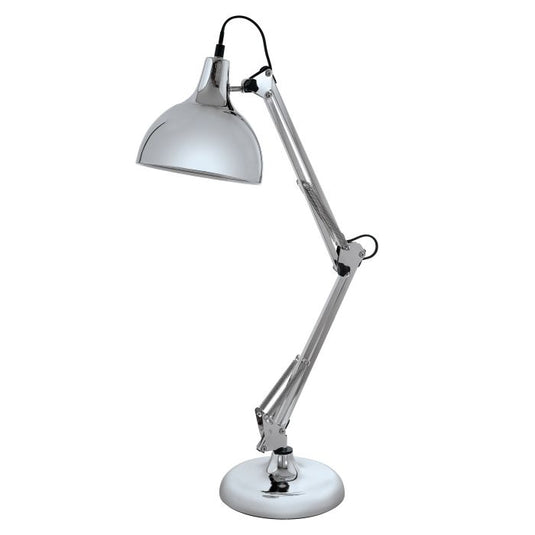 Candeeiro de mesa com abajur regulável em metal cromado BORGILLIO EGLO