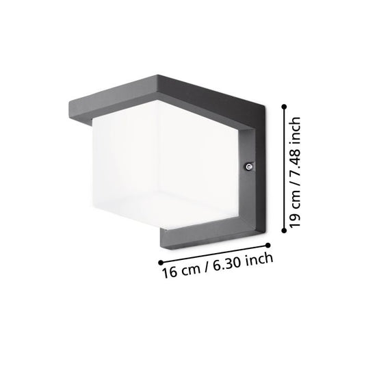 Aplique de Parede Exterior LED em Alumínio Fundido Antracite DESELLA 1 EGLO